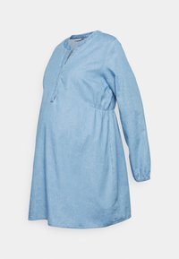 MAMALICIOUS MLCHASE LIA L/S WO TUNIC 2F - Τζιν φόρεμα - light blue