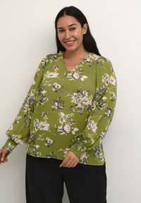 Kaffe Curve - VIMA  - Bluza - green stencil flower print Miniaturna slika 1