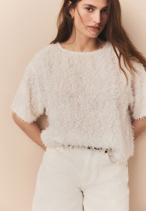 Next REGULAR FIT TEXTURED FRINGE  - Topp - cream