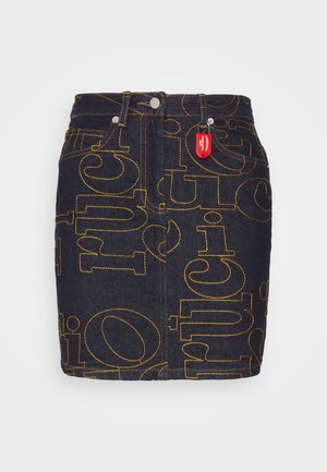 Fiorucci EMBROIDERED DENIM MINI SKIRT - Fustă mini - brown