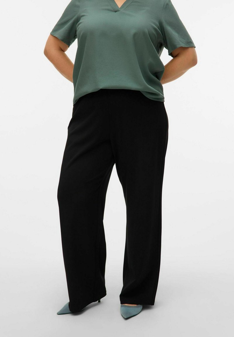 Vero Moda Curve VMCBERLIN ZAMIRA MW CUR - Kalhoty - black