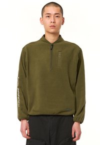 BOILER ROOM - Y NECK - Fleece jumper - olive Thumbnail Image 1