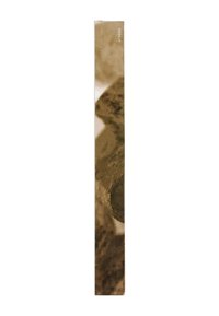 Hög, smal bokmärke med en texturerad yta och ett brunt och beige abstrakt mönster. Texten "ATHENS" tryckt nära toppen.