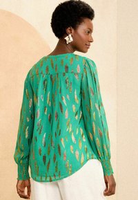 Love & Roses V NECK LONG SLEEVE OVER THE HEAD - REGULAR FIT - Camicetta - green metallic