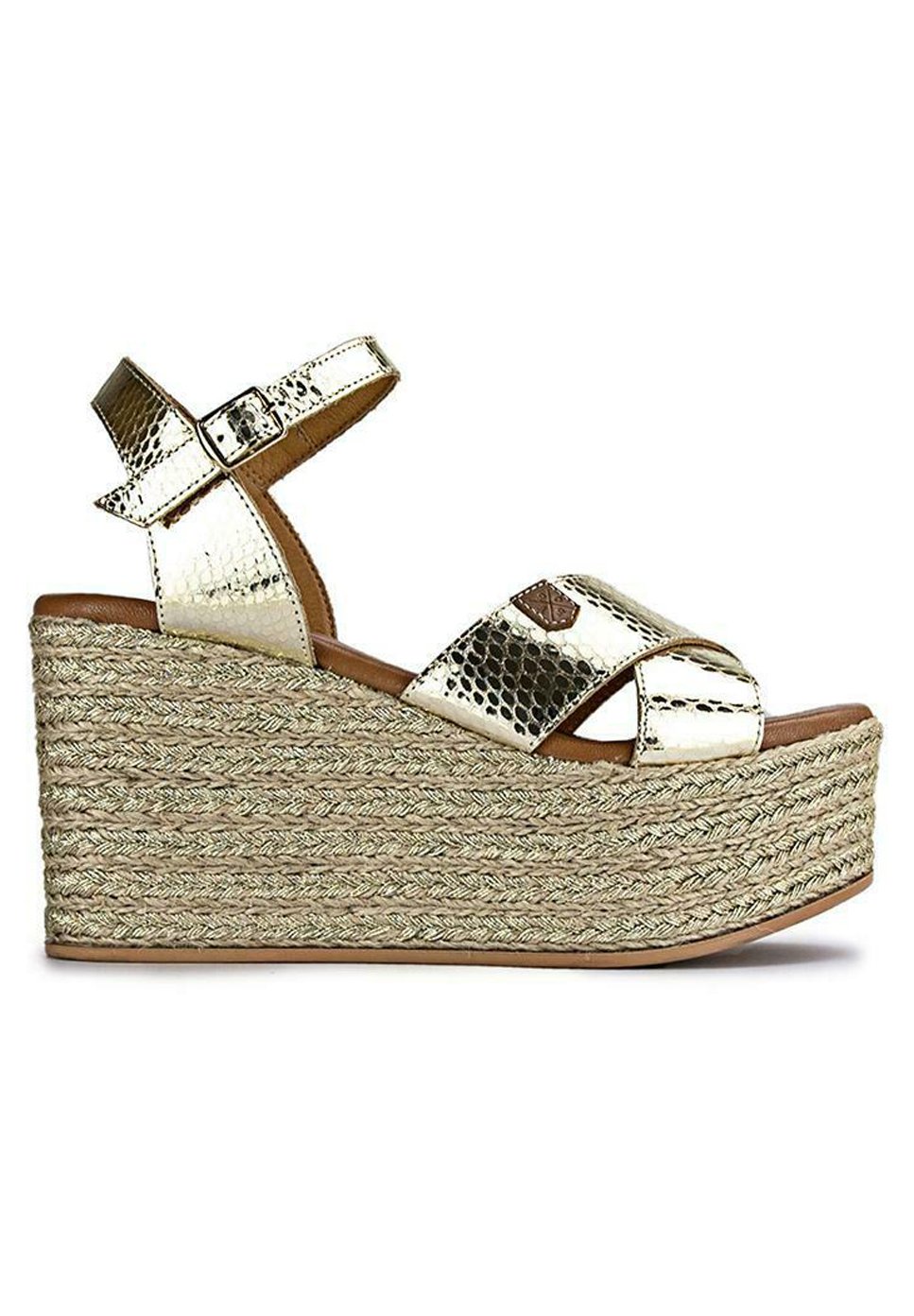 POPA PANGLAO IMPRERIA - Sandalias de cuña - oro/dorado - Zalando.es