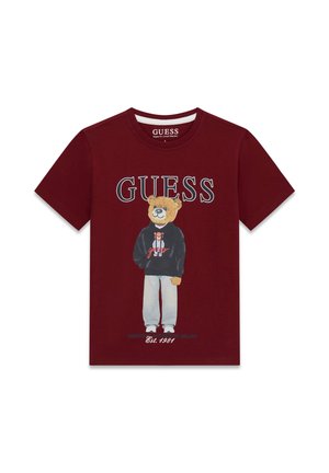 Guess, SS T-SHIRT UNISEX - T-shirt print - vino