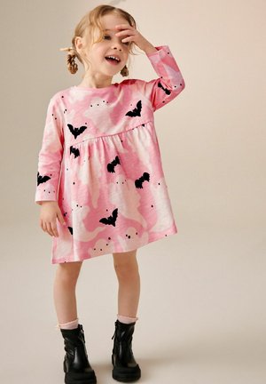 Next HALLOWEEN LONG SLEEVE-REGULAR FIT - Žerzejové šaty - pink cream
