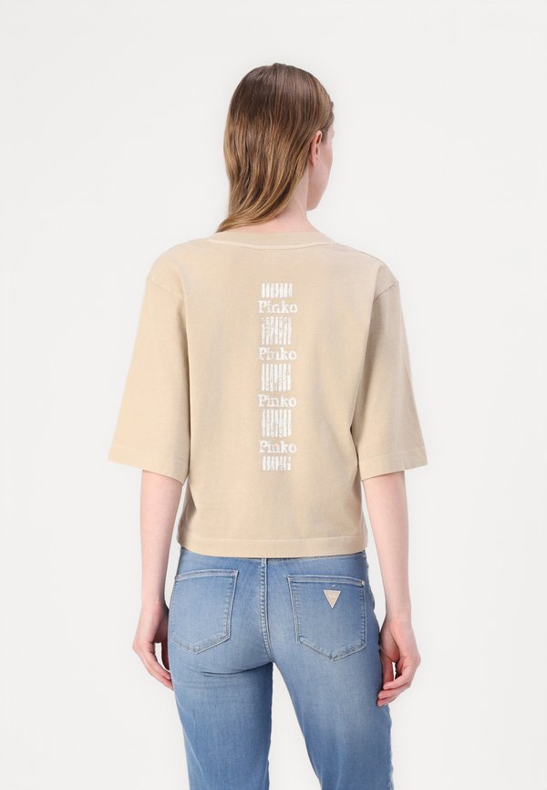 SUEZ CON BANDA LOGATA - Print T-shirt - cement beige