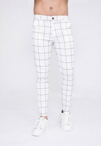 FRILIVIN À CARREAUX   - Chino - blanc