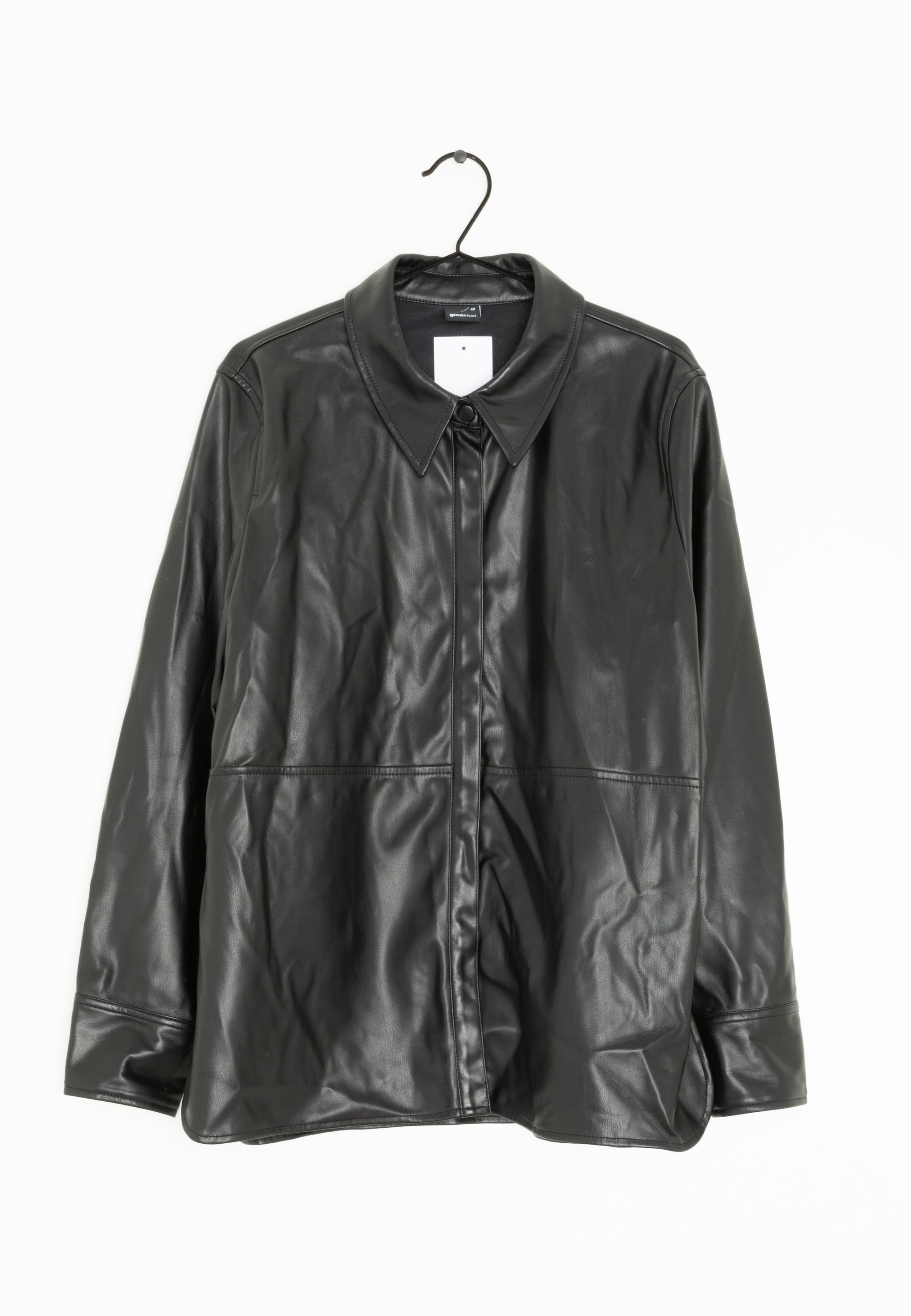 Gina Tricot Faux leather jacket black (Pre-owned) Zalando