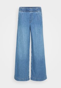 EASY PLEATED MORGAN - Wide leg - medium indigo