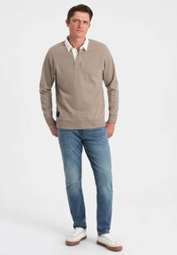 Ombre Poloshirt - dark beige