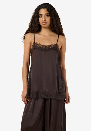 Noisy May, TOP NMLOUISE LACE - Haut - chocolate brown
