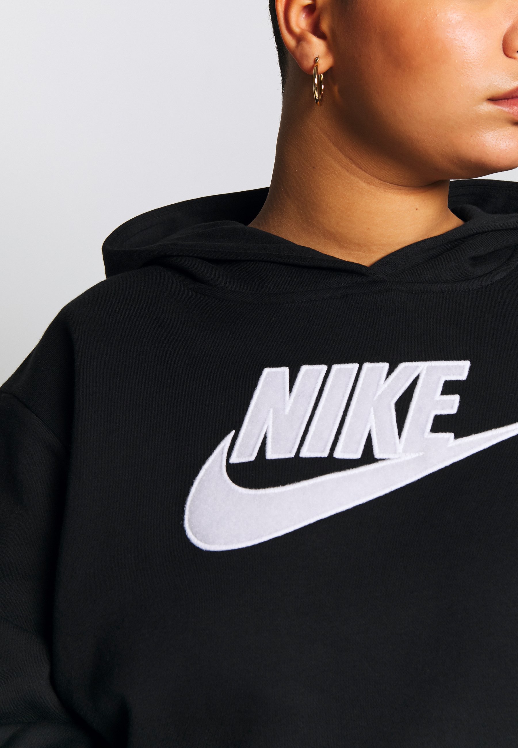 Nike Sportswear PLUS SIZE ICON CLASH PATCHES FLEECE HOODIE Nike Sportswear PLUS SIZE ICON CLASH PATCHES FLEECE HOODIE - Hoodie - black