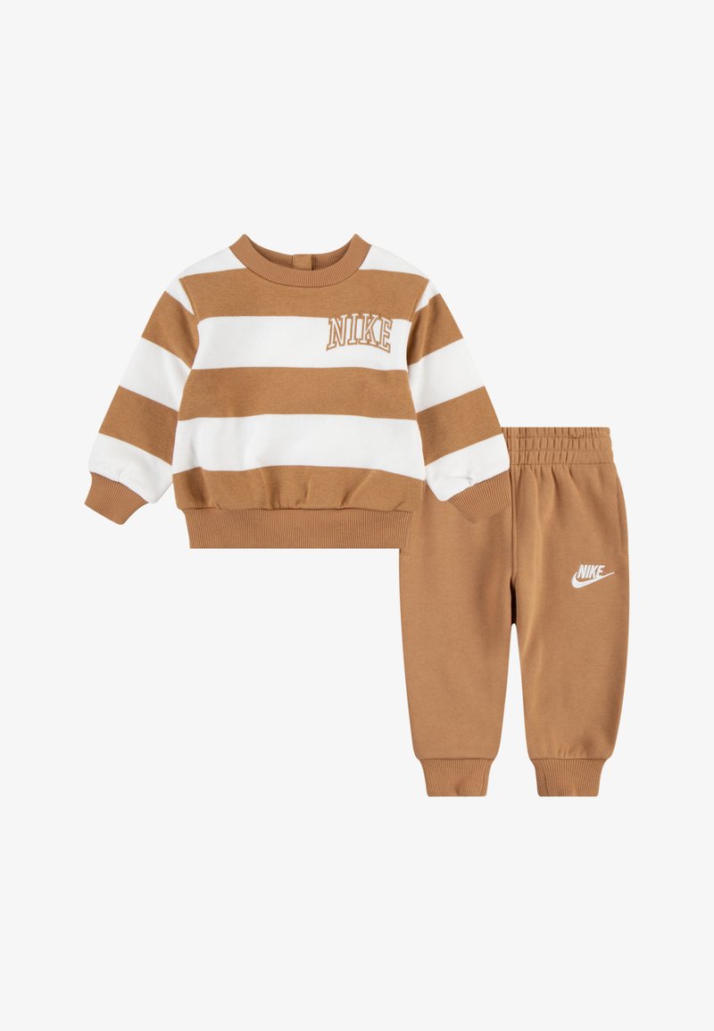 Nike Sportswear CLUB STRIPE CREW UNISEX SET - Spodnji deli trenirk - flax