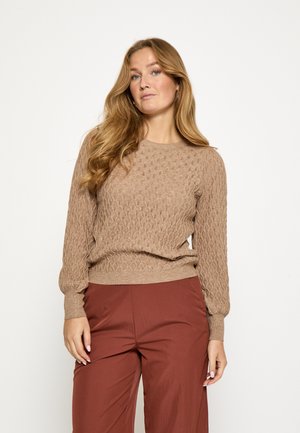 ROSALIA PUFF SLEEVE - Svetrík - warm sand melange