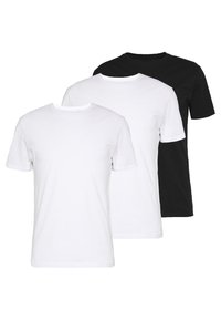 3 PACK - Basic T-shirt -  black/ white
