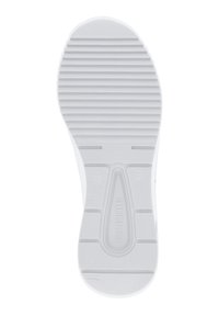 Semelle en caoutchouc blanc avec des motifs texturés, présentant des indentations et des lignes pour une meilleure adhérence, marquée "remonte" et de taille "37".