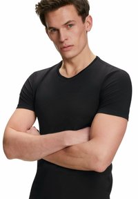 FALKE DAILY COMFORT 2-PACK ROUND NECK - Maglietta intima - black