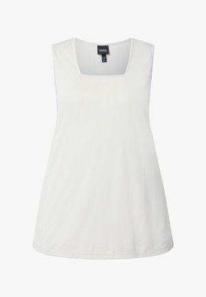 Ulla Popken, SQUARE NECK A-LINE TANK - Toppi - grey beige