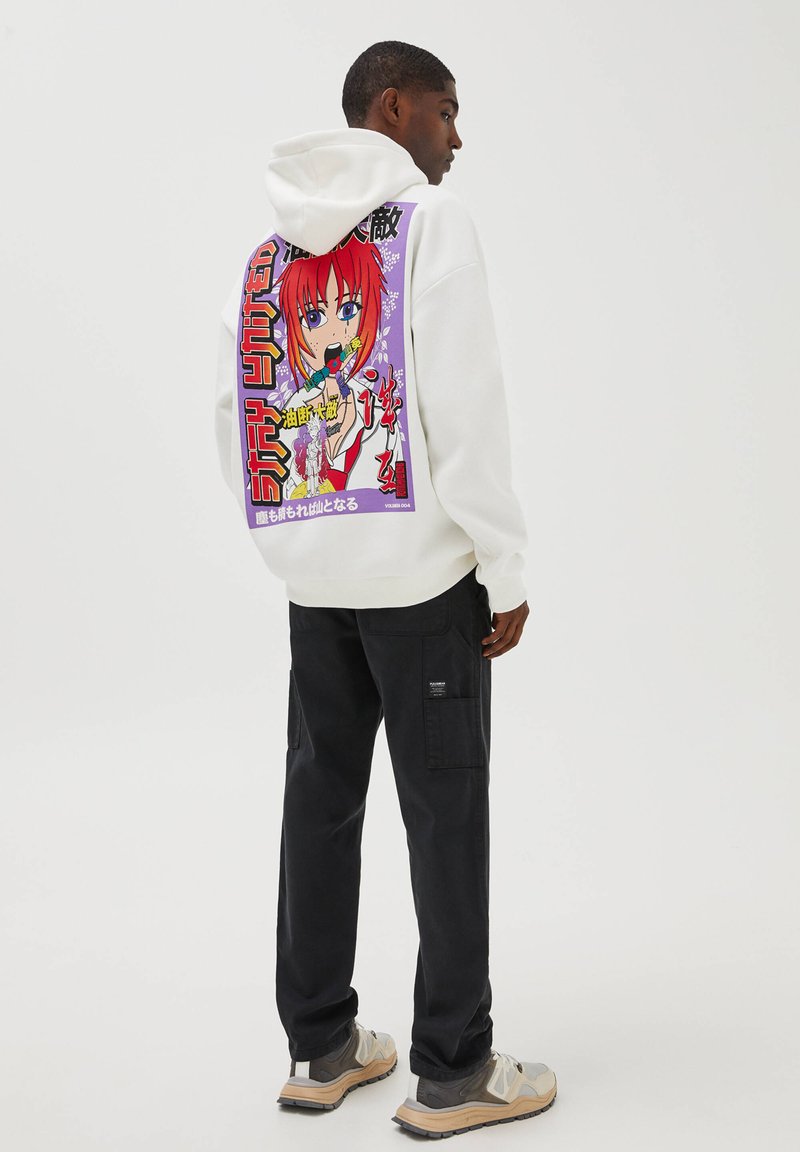 PULLu0026BEAR WITH EYE DETAIL ON SLEEVES - Hoodie - offwhite/off-white - Zalando .de