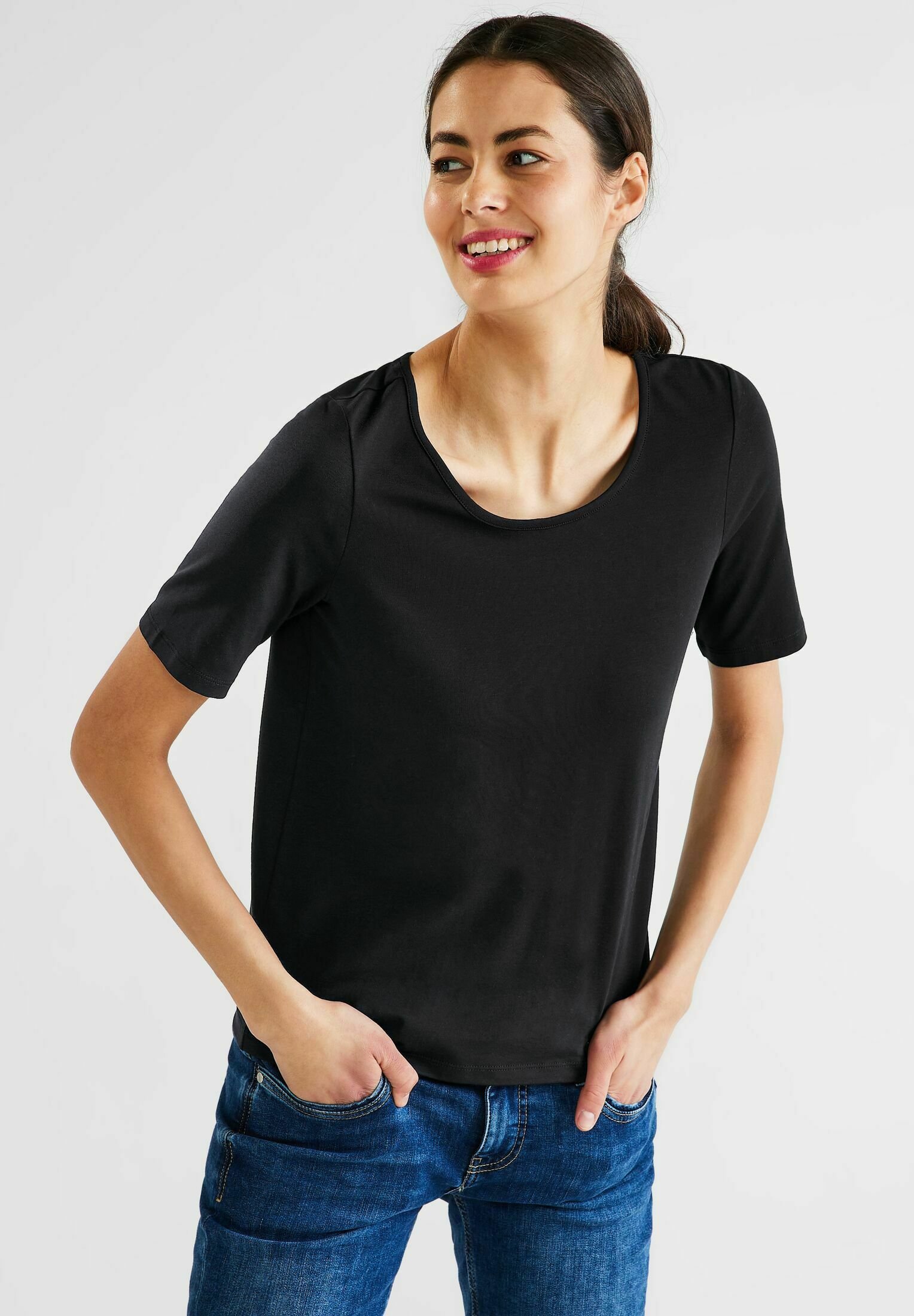 T-shirt Basique Noir ESPRIT Taille L - Occasion En Très Bon état, Idéal Pour Un Look Quotidien