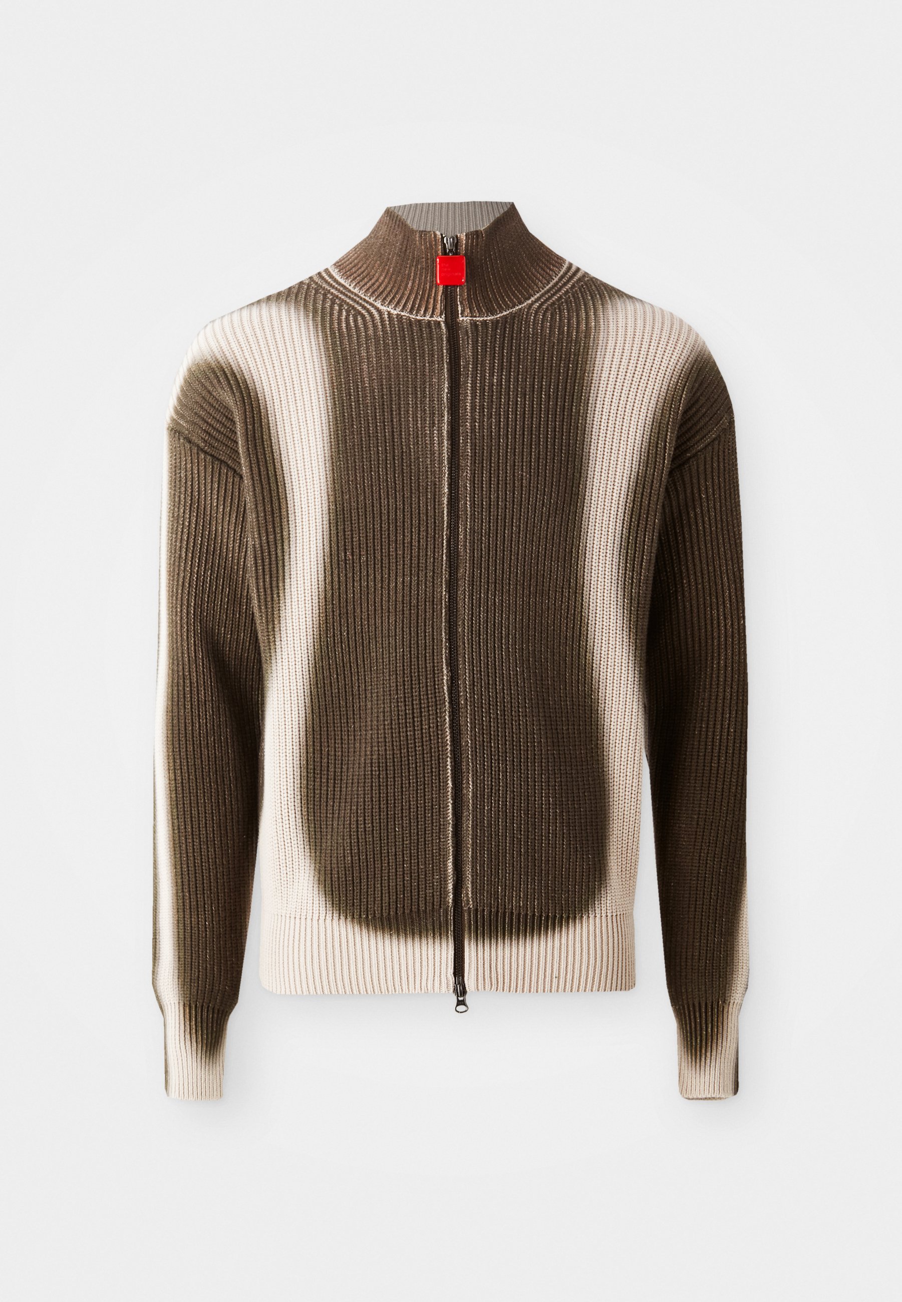 The New Originals FISHERMAN CURVE ZIP UP - Vest - acid brown/cream