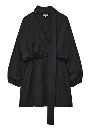 & OTHER STORIES, & OTHER STORIES SCARF-DETAIL WRAP MINI DRESS - Päevakleit - black