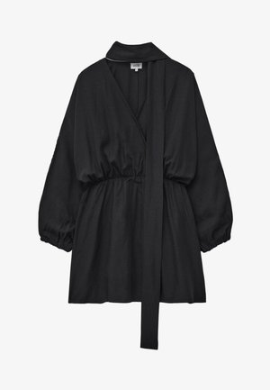 & OTHER STORIES, & OTHER STORIES SCARF-DETAIL WRAP MINI DRESS - Denné šaty - black
