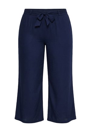 MIAMODA, CULOTTE, WEITES, GERADES BEIN, BINDEGÜRTEL - Pantalones - dark blue