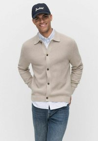 BONDELID JONAH KNITTED OVERSHIRT - Kofta - beige melange