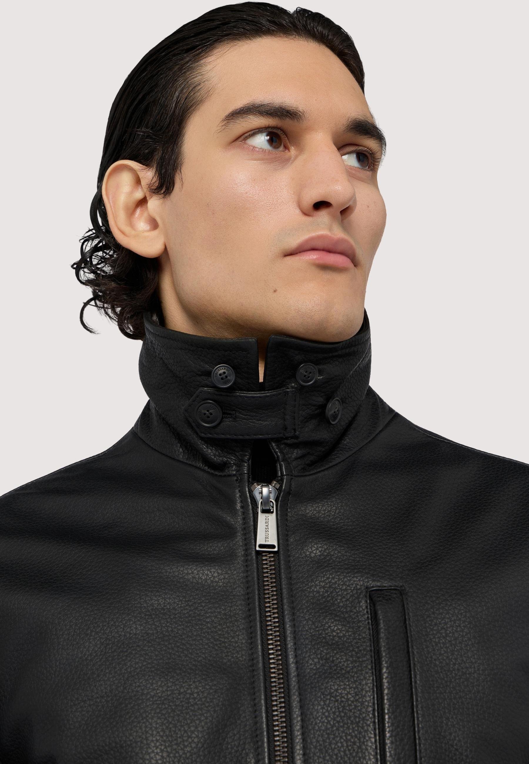 Trussardi - トラサルディ-TRUSSARDI-ライダースジャケット Trussardi Bomber Jacket - black milano/black - Zalando