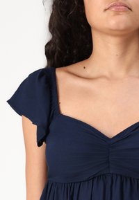Hollister Co. Easy Flutter Sleeve Babydoll Top - Blouse - navy blazer