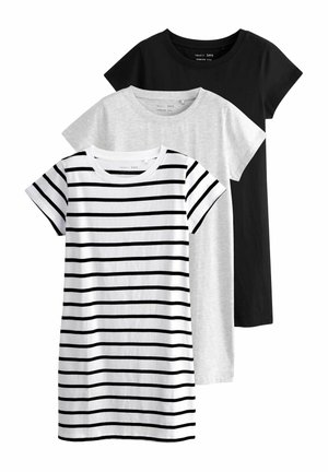 THE SET SHORT SLEEVE 3 PACK - REGULAR FIT - Obleka iz džersija - black grey white stripe