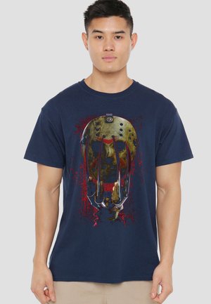 Cotton Soul, FREDDY VS JASON/MASK AND CLAWS - Print T-shirt - dark blue