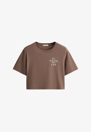 OYSHO, T-shirt imprimé - brown