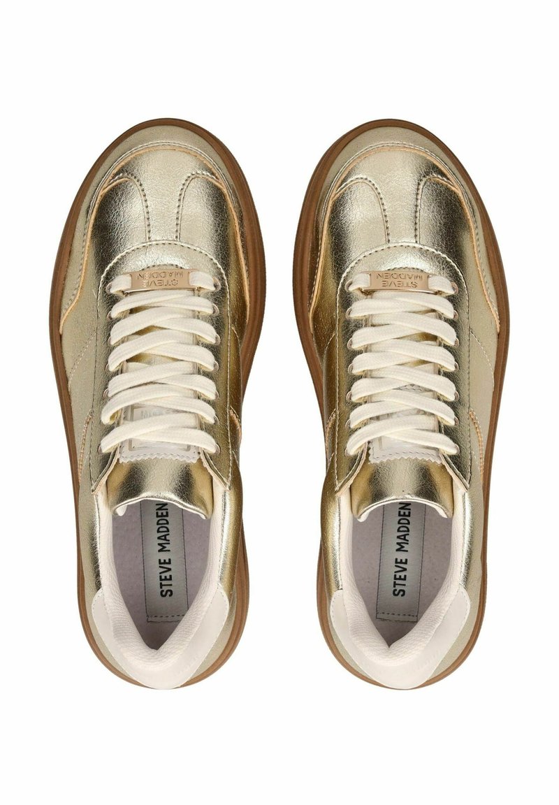 Steve Madden Macer Scarpe Da Ginnastica Donna - Sneakers Basse Metallizzate Rosa Oro, Tacco 2,5 Cm, Taglia 40 - 5