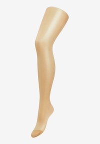 Transparent beige leggings med en slät finish. Innehåller en förstärkt tå och sömlös design, vilket ger en lätt och bekväm passform.