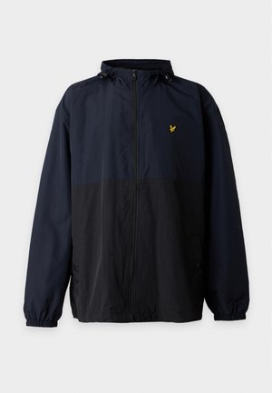 Lyle & Scott, COLOUR BLOCK ZIP THROUGH HOODED - Яке за открито - dark navy/jet black