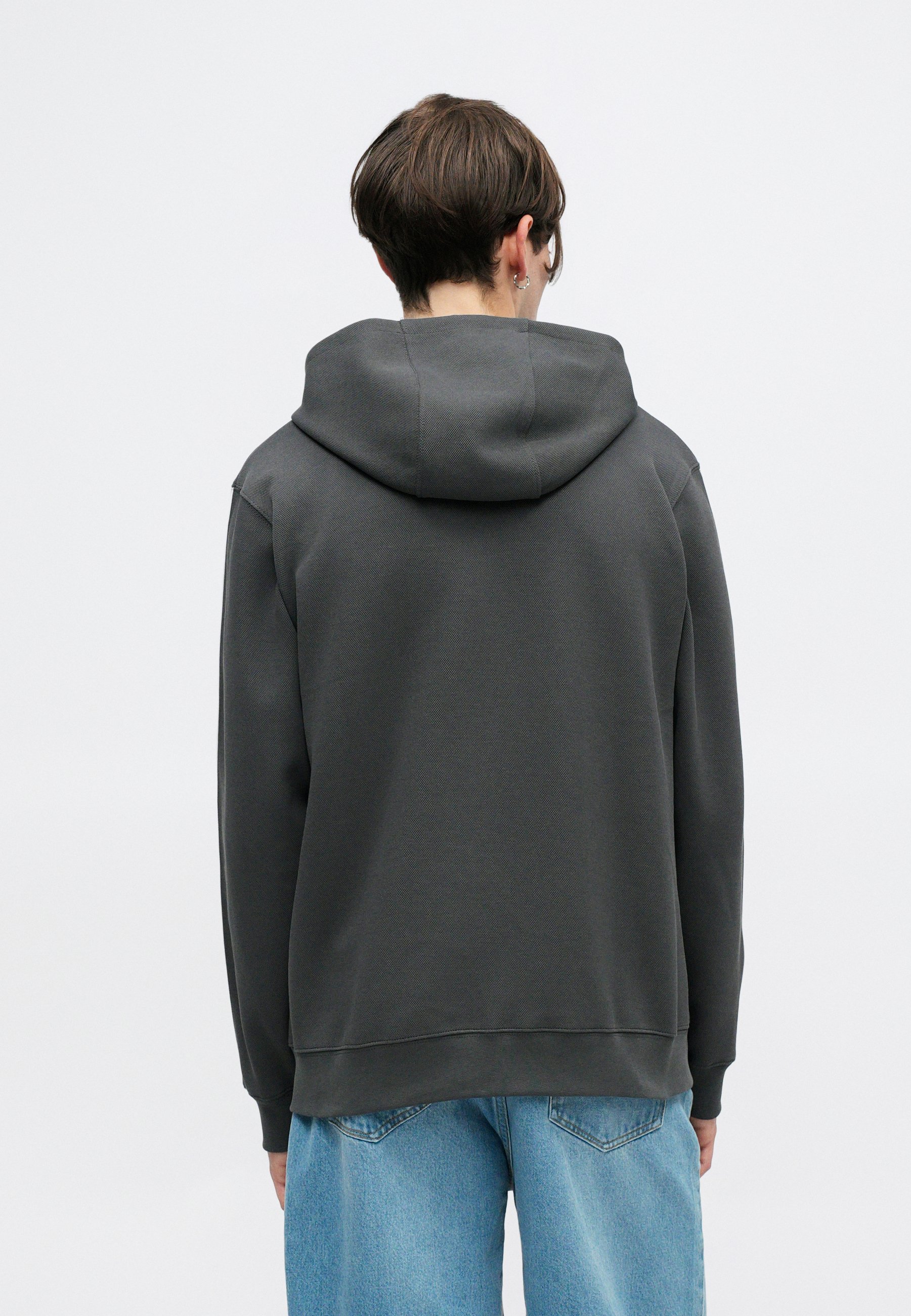 nike mens dark grey zip hooded sweatshirt hoodie