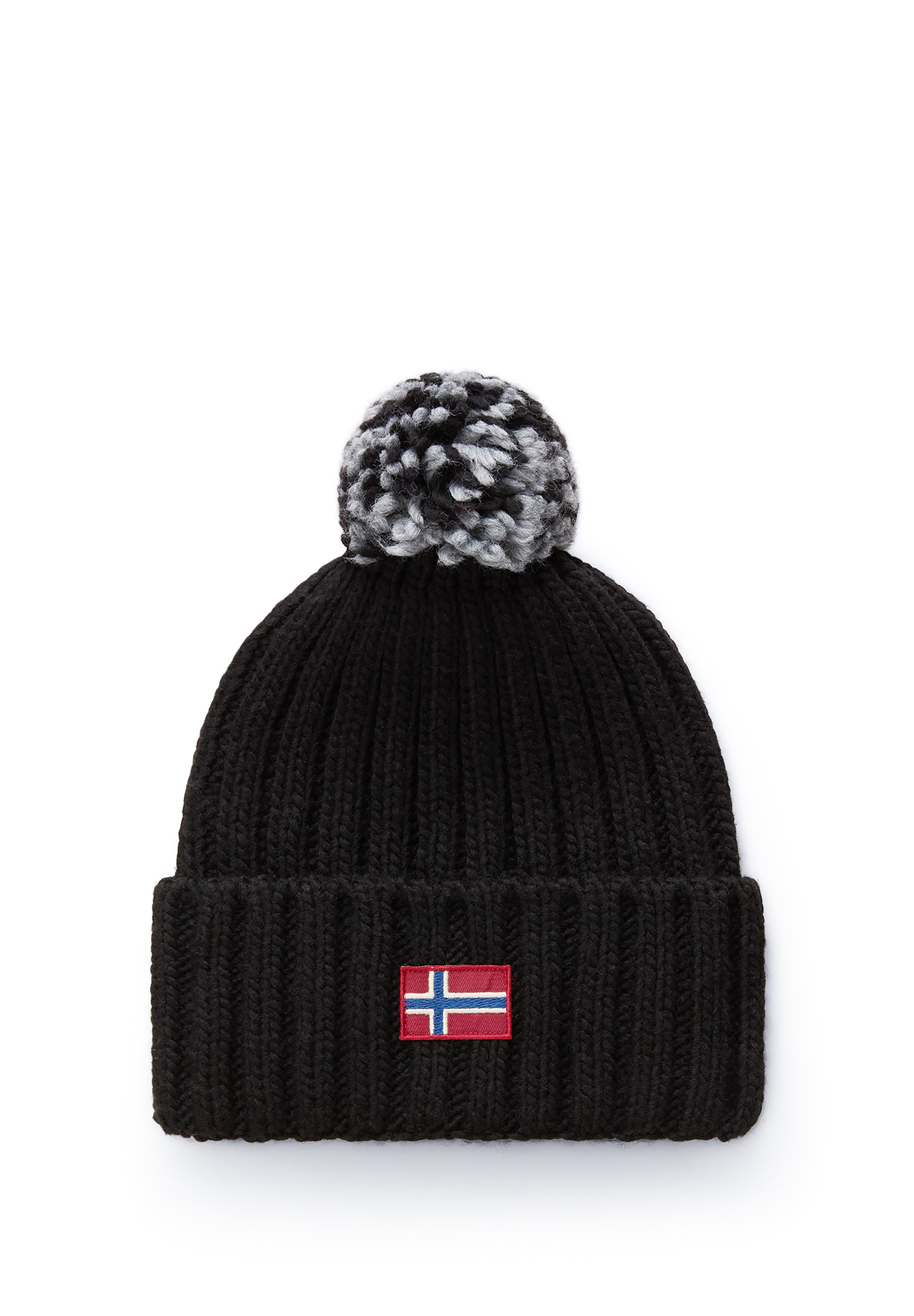 Napapijri - Fea 2 - Bonnet à Pompon Avec étiquette Logo - Gris