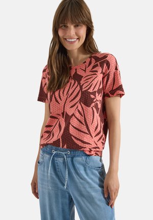 Cecil T-SHIRT MIT RUNDHALS UND BLÄTTERPRINT - T-shirt imprimé - coral