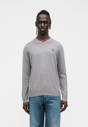 Lyle & Scott V NECK JUMPER - Neule - mid grey marl