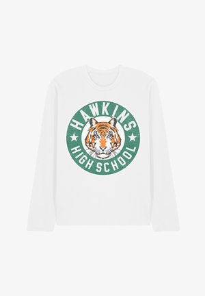 NETFLIX, STRANGER THINGS HAWKINS HIGH BADGE - Long sleeved top - white