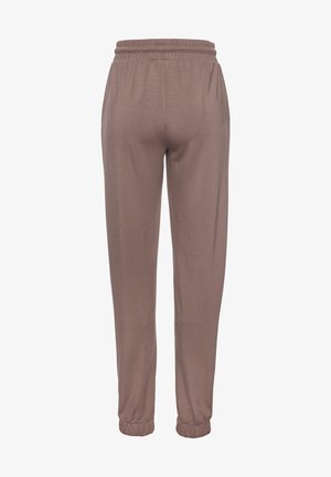 Braune, leichte Jogginghosen mit elastischem Bund, eng anliegenden Bündchen und glatter Textur. Entwickelt für Komfort und Beweglichkeit.
