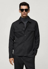 Mango Vapaa-ajan kauluspaita - mottled dark grey
