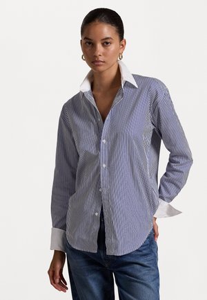 RELAXED FIT TWO TONE STRIPED SHIRT - Skjortebluse - white/fall royal