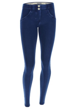 SUPER  - Farkkuleggingsit - jeans scuro cuciture in tono