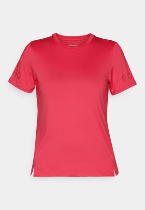 Kortærmet t-shirt med rund hals i lys pink stof. Har sideslids og subtil "BORG" logo på venstre ærme. Glat tekstur.