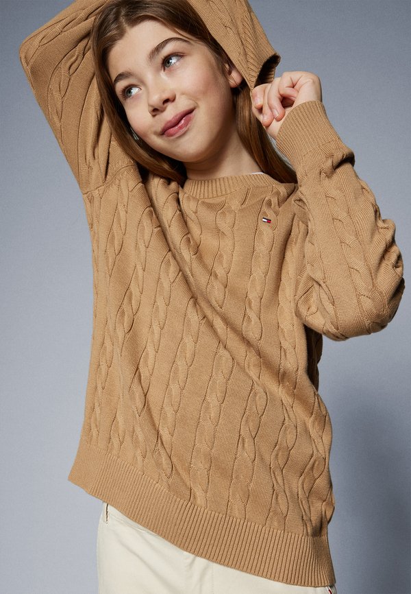 CREW NECK CABLE - Jumper - safari